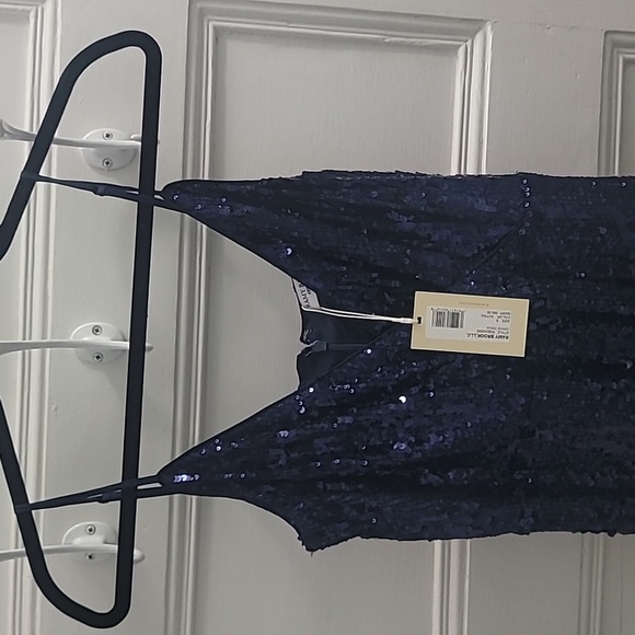 NWT Ramy Brook Leanne Sequin Midi Dress Navy Blue Size 8 - Picture 3 of 9